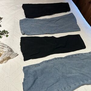 Black and Blue Denim Fabric Pieces